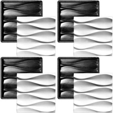 Imagem de Kit 4 Formas 3D Placa Gesso e Cimento ABS - Ondas - Xmoldes