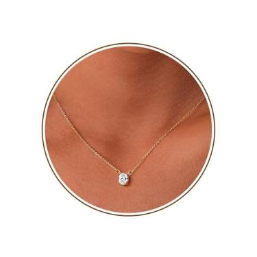 Imagem de JSJOY Colar de pedra do mês de nascimento para mulheres, colar de esmeralda, colar de diamante, colar de ouro, presentes de aniversário para mulheres, joias, dia das mães, aniversário, presente para