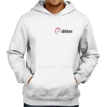 Imagem de Moletom Debian Linux - Foca na Moda, Branco, P
