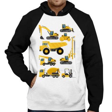 Imagem de Moletom Veículos de construção - Foca na Moda, Branco, Preto, GG