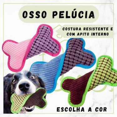 Imagem de Brinquedo para Cachorro Pelúcia Osso com Apito Interno Resistente - Pe