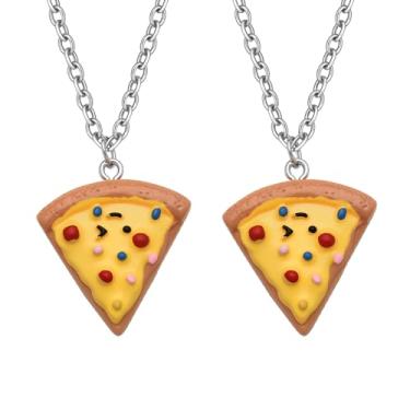 Imagem de Kilener Colar de pizza, melhores amigas, para mulheres, colar de pizza da amizade, colares fofos de comida para mulheres, presentes de aniversário para melhores amigas, melhores amigas, casais,