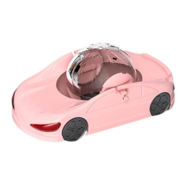 Imagem de Fenteer Hamster Exercício Roda Pet Car Creative Portable Hamster Running Ball Ball Transparent Ball para Hedgehog Ryes Ferret Gerbil, Rosa