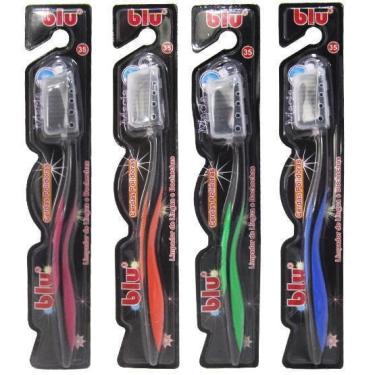 Imagem de Escova Dental Macia Com Protetor De Cerda Colors Blu