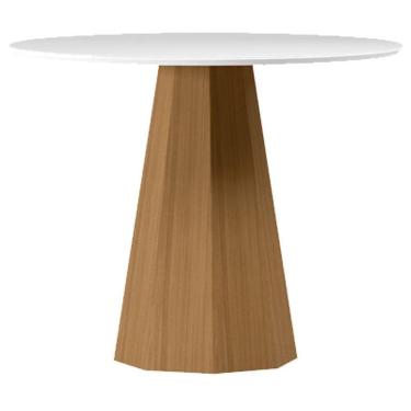 Imagem de Mesa De Jantar 100x100 Cm Isis Com Vidro Ype Off White - New Ceval