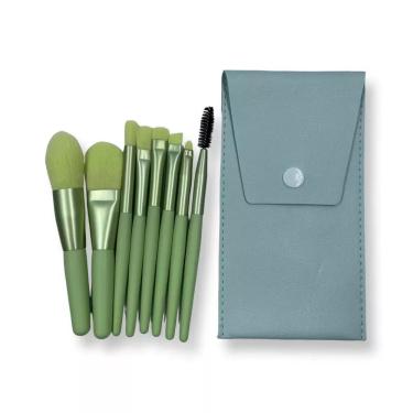 Imagem de Kit 8 Pincéis Para Maquiagem Verde - Tuli