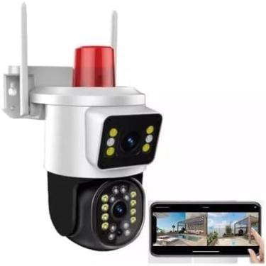 Imagem de Câmera de Vigilância IP WiFi, 360° Visão Panorâmica, Áudio Bidirecional, Colorida a Noite, Alarme, Visão dupla. 2 em 1 Full HD