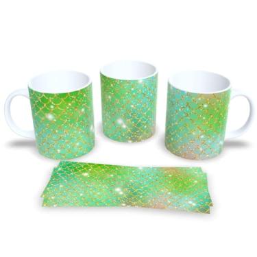 Imagem de Caneca Escamas de Sereia – Brilho Mágico e Colorido (Mod.27)