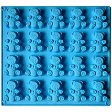 Imagem de Palksky Molde de urso gomoso grande com 20 cavidades/molde de giz de cera de urso grande para brownie muffin chocolate ganache geleia praliné caramelos doces sabão barra de banho molde bomba