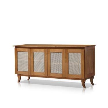 Imagem de Buffet Aparador Madeira Deltan 04 Portas Castanho Atraente