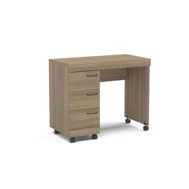 Imagem de Mesa Osaka 90cm Com 3 Gavetas Com Rodízio Politorno Castanho