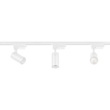 Imagem de Trilho Eletrificado Com 3 Spots Led Up Blumenau 15w Bivolt Branco 6500k Luz Branca