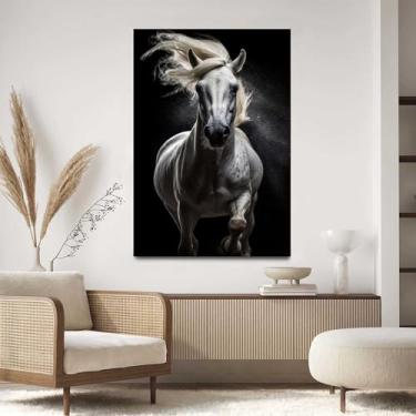 Imagem de Quadro Decorativo Para Sala Quarto Hall 90x60 Cavalo Branco