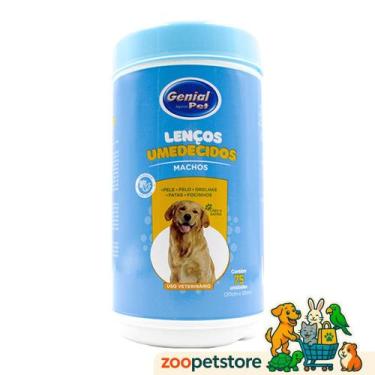 Imagem de Lenço Umedecido para Cães com 75 unidades Genial Pet