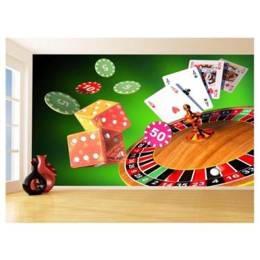 Imagem de Papel De Parede 3D Salão De Jogos Cartas Poker 3,5M Jcs46 - Você Decor