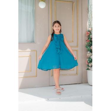 Imagem de Vestido Infantil Menina Com Laço Soltinho Sem Manga De Lese - KOPYTTA,