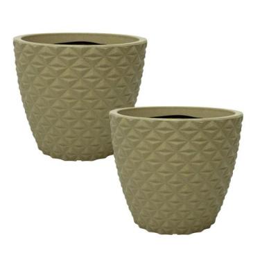 Imagem de Kit de 2 vasos Planta e flores cone diamante 3D de luxo 30 Litros em p