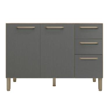 Imagem de Balcão com Tampo e 2 Portas Riga Freijó Gris - CASA H