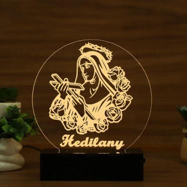 Imagem de Luminária Abajur Santa Rita de Cássia LED Amarelo - Bold