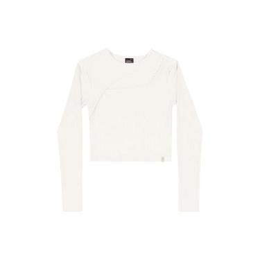 Imagem de Blusa Manga Longa Juvenil em Ribana Canelada Gloss, Off, White, 10