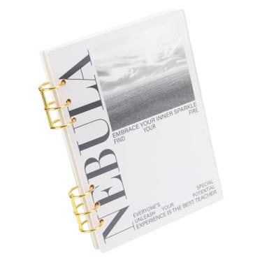 Imagem de MultiBey A5 fichário com 6 anéis, capa planejadora de pasta de acrílico fosco com 45 folhas de papel forrado, fichário pessoal de folhas soltas A5 serve para refis de 142 x 210 mm, anéis de metal