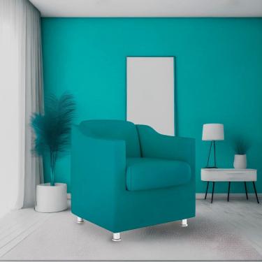 Imagem de Poltrona Bia Decorativa Reforçada Recepção Clinica Salão Sala De Estar Suede