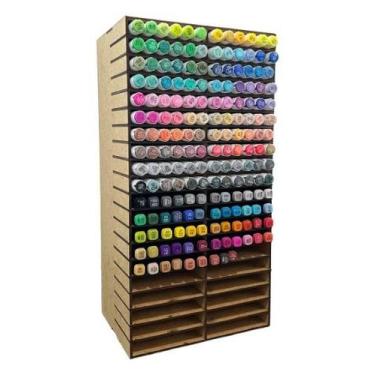 Imagem de Suporte para Caneta Marcadora Touch  240 Peças  Box Empilhável em MDF 