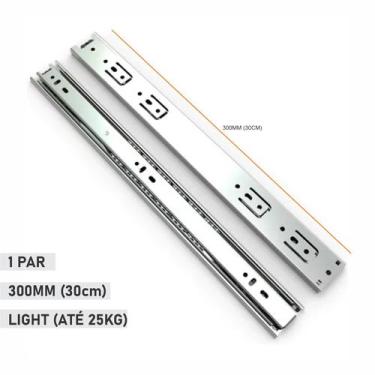 Imagem de Corrediça Gaveta Trilho Telescópico 30cm Par 30kg Parafusos - Belenus