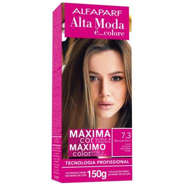 Imagem de Tintura Creme Altamoda Alfaparf Marron Glacé 7.3 Kit