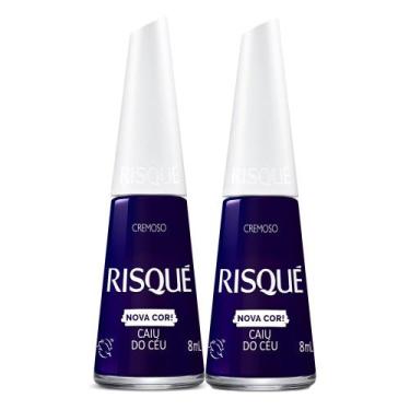 Imagem de Kit 2 Esmalte Risqué Nova Cor Cremoso Cor Caiu do Céu 8ml