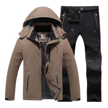 Imagem de Conjunto De Jaqueta E Calças De Esqui Para Homens Acolchoado De Inverno Espesso Quente Plus Size Conjunto De Jaqueta E Calças De Esqui Jaqueta De Neve De Inverno Ao Ar Livre À Pr, 017, XL