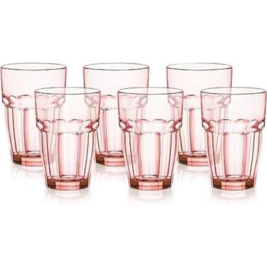 Imagem de Bormioli Rocco Rock Bar 354 g Long Drink Copos empilháveis de bebidas temperadas para bebidas frias, água e coquetéis, conjunto de 6, pêssego