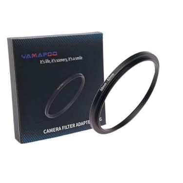 Imagem de Adaptador de anel de metal para cima/para baixo compatível com câmeras mirrorless DSLR Lens, conversor de rosca de filtro UV CPL ND, preto (58-62)