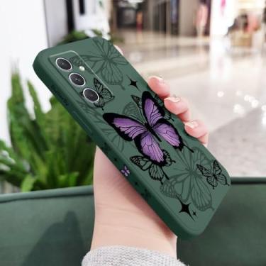 Imagem de Capa de celular borboleta para Samsung Galaxy A55 A35 A25 A16 A15 A06 A05 A05S A54 A34 A24 A14 A04 A04S A04E 4G 5G, verde escuro, para A25 5G