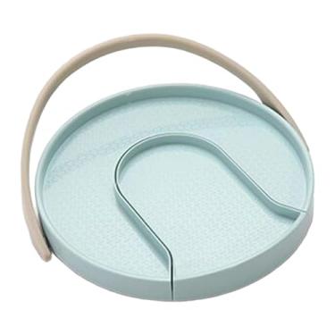 Imagem de YWJLQH Suporte para Especiarias Giratório 360 Graus Leve com Plataforma Giratória para Organizar Condimentos Adequado para Buffet de Cozinha, Azul, Tamanho real