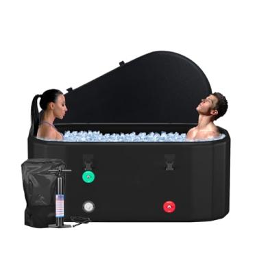 Imagem de HotMax Banheira de gelo de ponto gota XXL para recuperação de 540 litros, banheira de mergulho frio para atletas com interfaces de resfriamento de água, banheira portátil multicamadas para terapia de