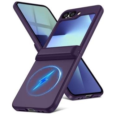 Imagem de YSLBWLE Capa para Samsung Galaxy Z Flip 6 / Z Flip7 fe/Z Flip 5 com proteção de dobradiça e carregamento magnético e fina, capa de telefone de proteção militar de corpo inteiro para ZFlip 6 / ZFlip 5