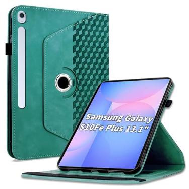 Imagem de Varohix Capa para Samsung Galaxy Tab S10 FE Plus 13,1 polegadas 2025 (SM-X620/X626), capa protetora de couro PU com rotação de 360 graus com hibernar/despertar automático, porta-cartão e alça de ombro