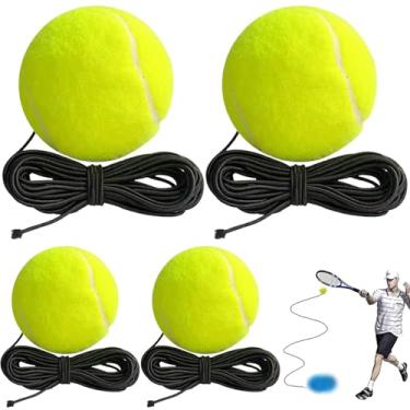 Imagem de Bola de rebote para treinador de tênis, 4 peças, rebote elástico e resistente ao desgaste com bola e corda, perfeito para trabalhadores de escritório, adultos, entretenimento infantil para uso ao ar