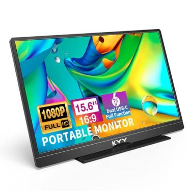 Imagem de Monitor portátil KYY 15,6" FHD 1080P USB-C HDMI com bolsa