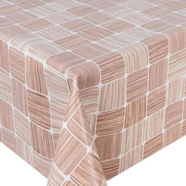 Imagem de Toalha de Mesa Cozinha de Plástico PVC Térmico Para 4 6 e 8 Lugares Várias Estampas Impermeável(PASTILHA,4 Lugares)