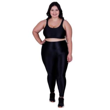 Imagem de Conjunto Fitness Plus Size Cós Alto Top de Academia e Calça Cintura Al