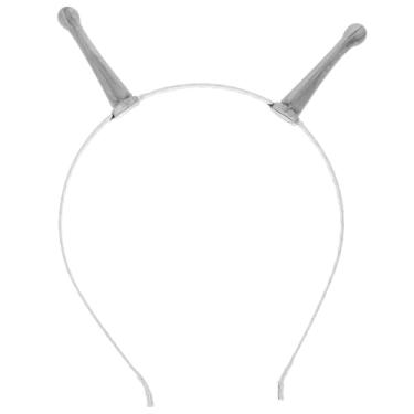 Imagem de DOITOOL Faixa de cabeça de antena – acessórios de fantasia chifres de formigas de plástico para festa tema espacial acessórios de fantasia para baile de máscaras cosplay de Halloween, cinza
