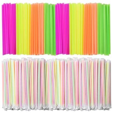 Imagem de Canudos para beber ALINK, plástico colorido neon, 1000 unidades, 7,75 