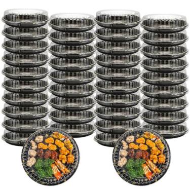 Imagem de Bandeja de servir GBACHOOSE, pacote com 30, 25 cm, plástico com tampa 