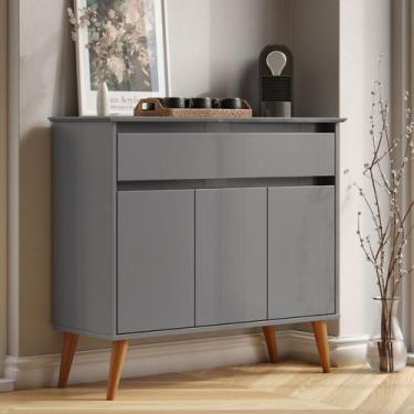 Imagem de Aparador Sala De Estar Retrô Balcão Buffet Com Gaveta E 3 Portas Cairo