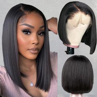 Imagem de Peruca ASUTTRY Bob Human Hair 200 Densidade 13x4 HD Lace 16cm