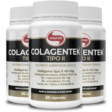 Imagem de Kit 5 Colágeno Tipo 2 Colagentek Vitafor 60 capsulas