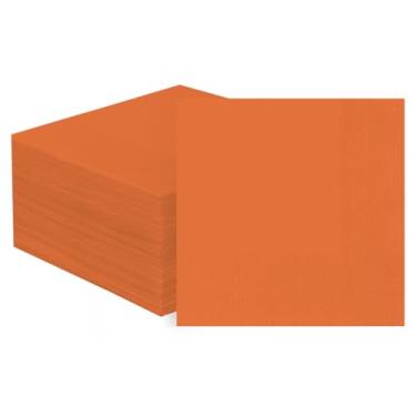 Imagem de Horaldaily Pacote com 100 guardanapos de coquetel, 12 x 12 cm, guardanapos de papel descartáveis para festa de aniversário, casamento, aniversário, chá de bebê de noiva (100, laranja)