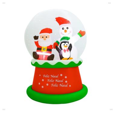 Imagem de Globo De Neve Gigante Inflavel Condominio Empresa 150cm Led